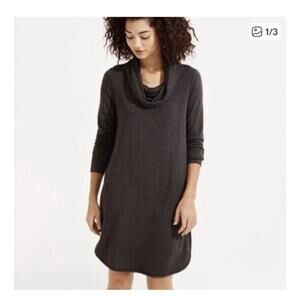 Lou & Grey Signature Soft Long Sleeve Cowl Neck Cozy Dress Grey Size Small